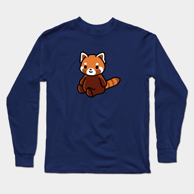 Red Panda Long Sleeve T-Shirt by littlemandyart